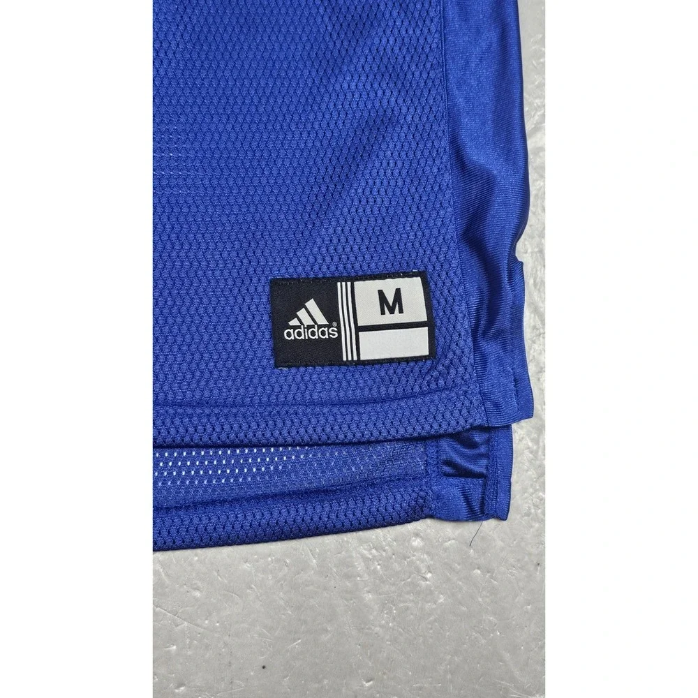 Vintage Adidas Kansas Jayhawks KU Football Jersey Mena Medium #5 Blue Mesh NCAA